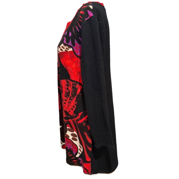 Aryeh Anthropologie Acrylic Knit L/S Tunic Dress Floral Boho Artsy Size XXL - Picture 2 of 8